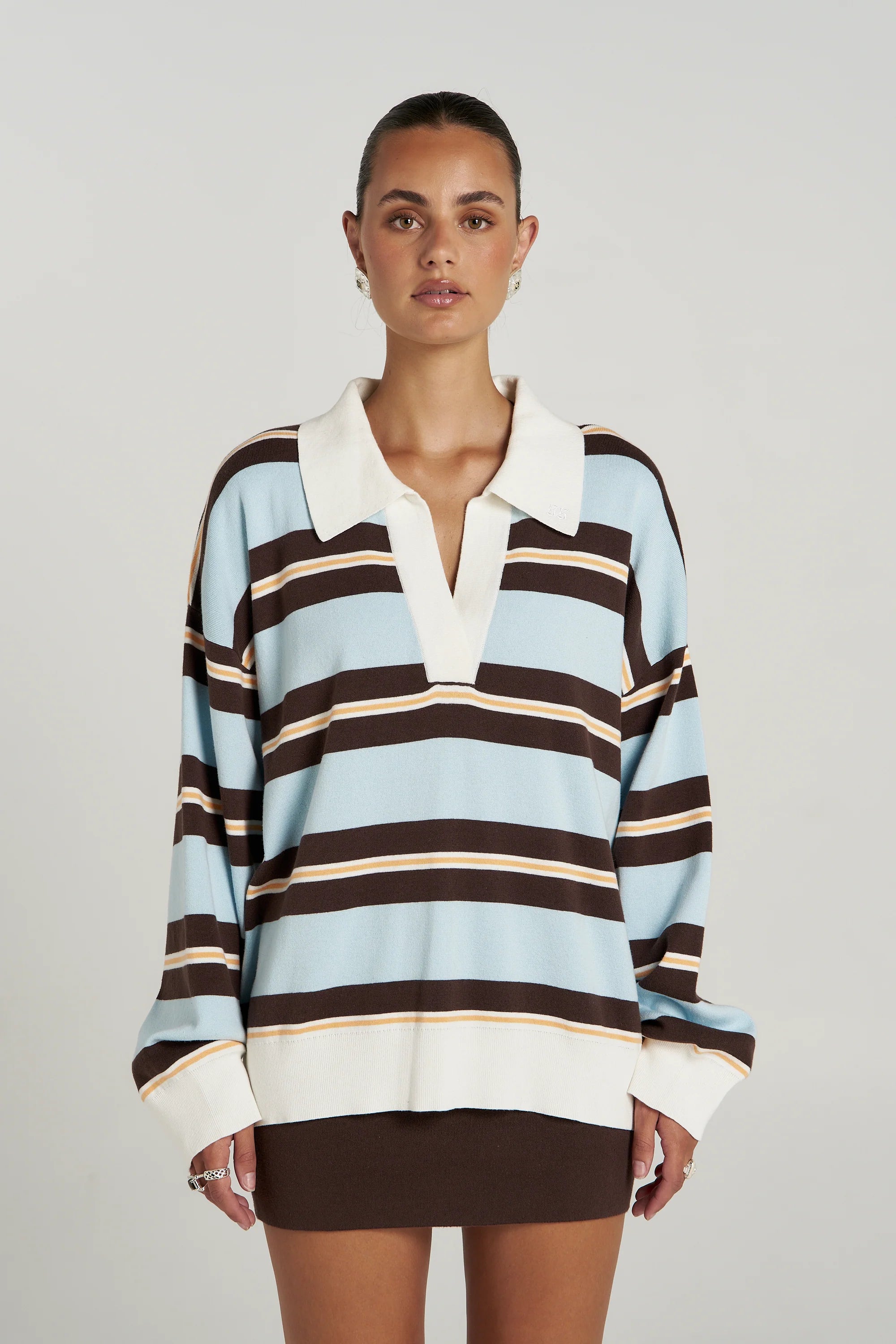 Summi Summi | Stripe LS Polo - Aperol Stripe