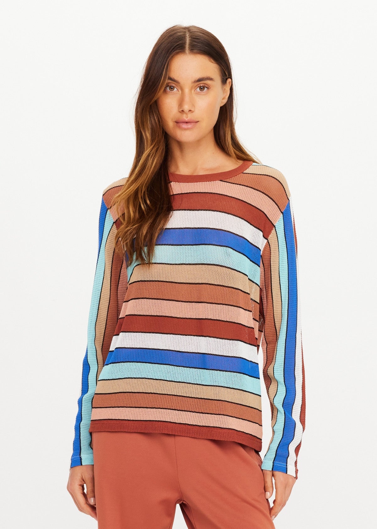 The Upside | Iza Milla Long Sleeve Knit Top - Stripe