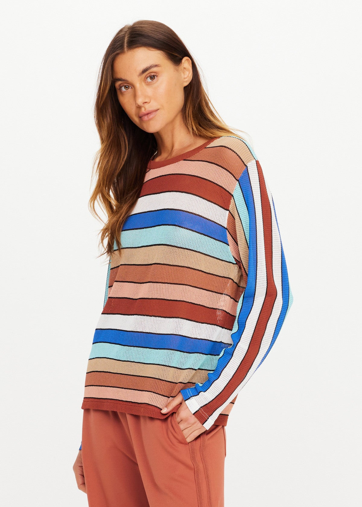 The Upside | Iza Milla Long Sleeve Knit Top - Stripe