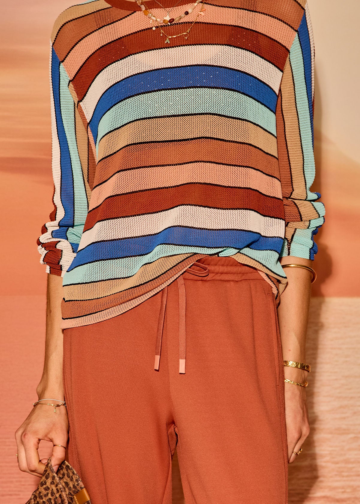The Upside | Iza Milla Long Sleeve Knit Top - Stripe