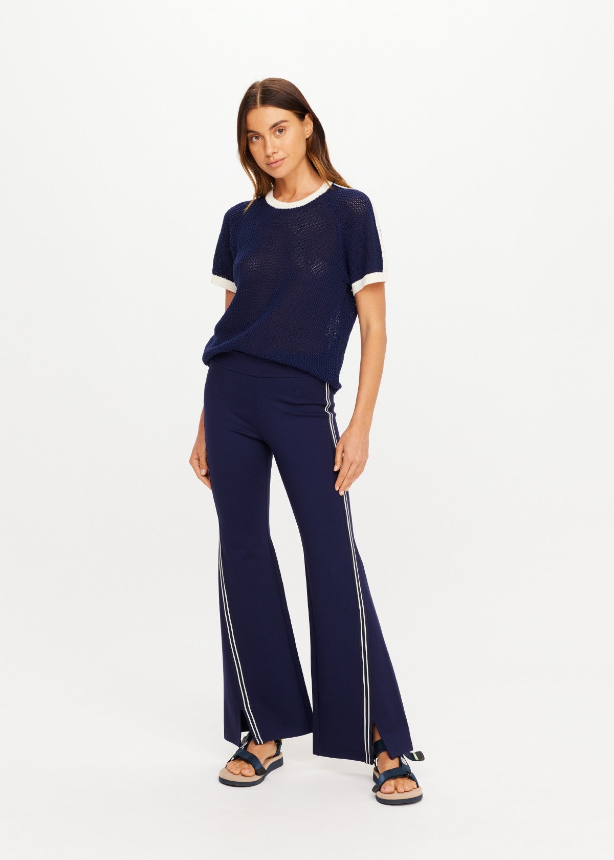 The Upside | Joyela Panelled Flare Pant - Navy