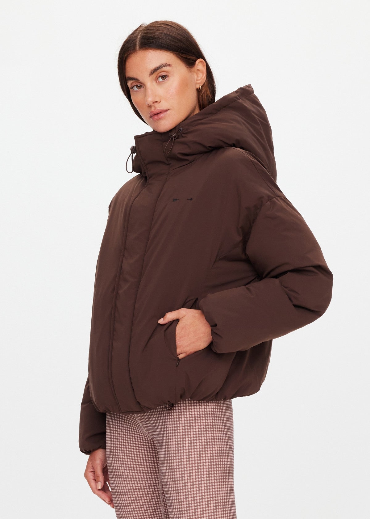 The Upside | Mercer Hooded Puffer Jacket - Cocoa