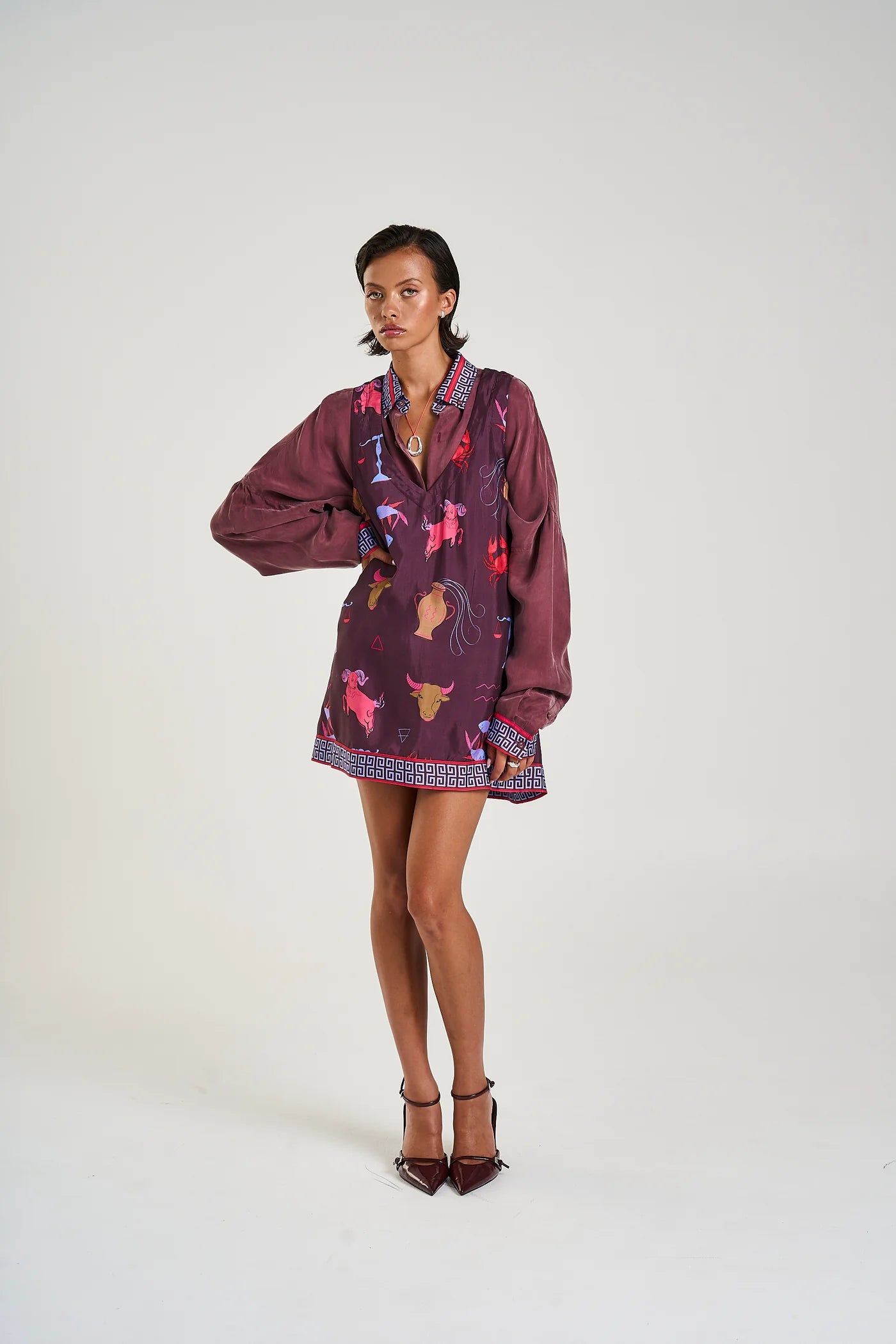 Summi Summi | V-Neck Shirt Dress - Zodiac