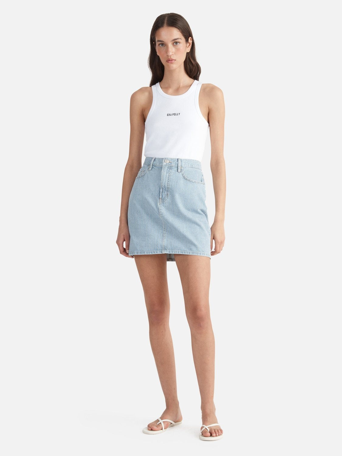 Denim mini outlet skirt sale