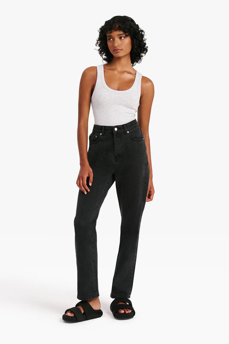 Organic Rib Singlet Grey Marle