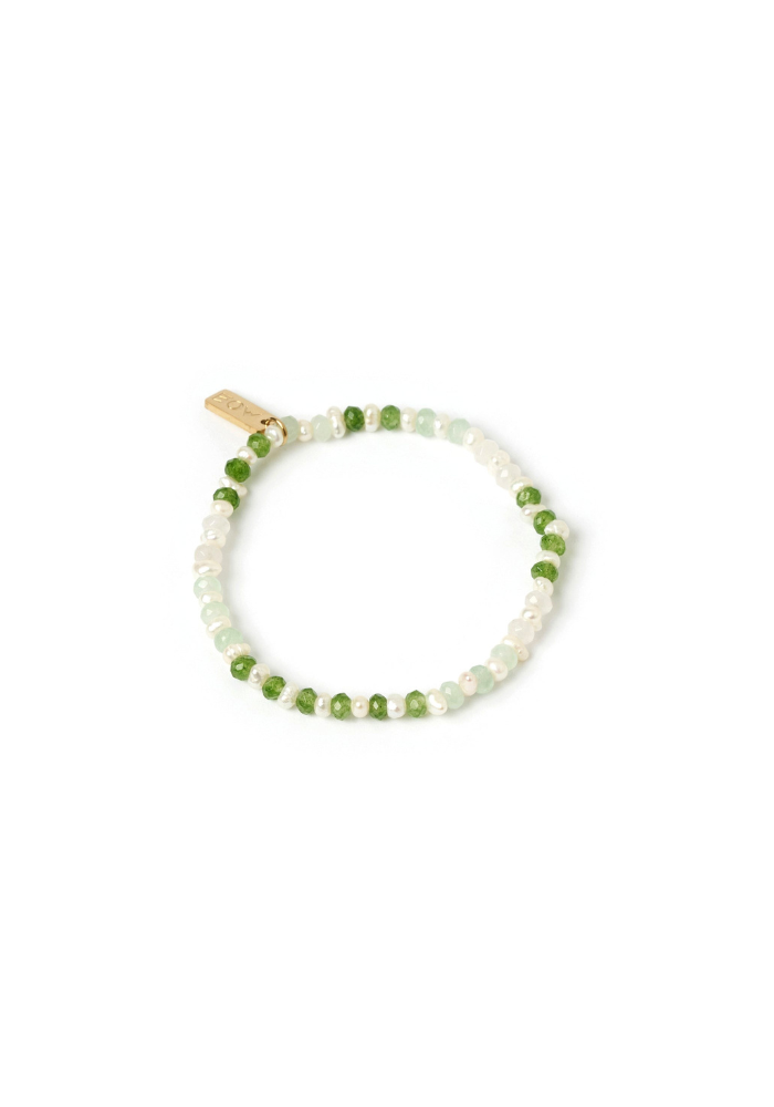 Arms Of Eve | Bloom Pearl and Gemstone Bracelet - Moss
