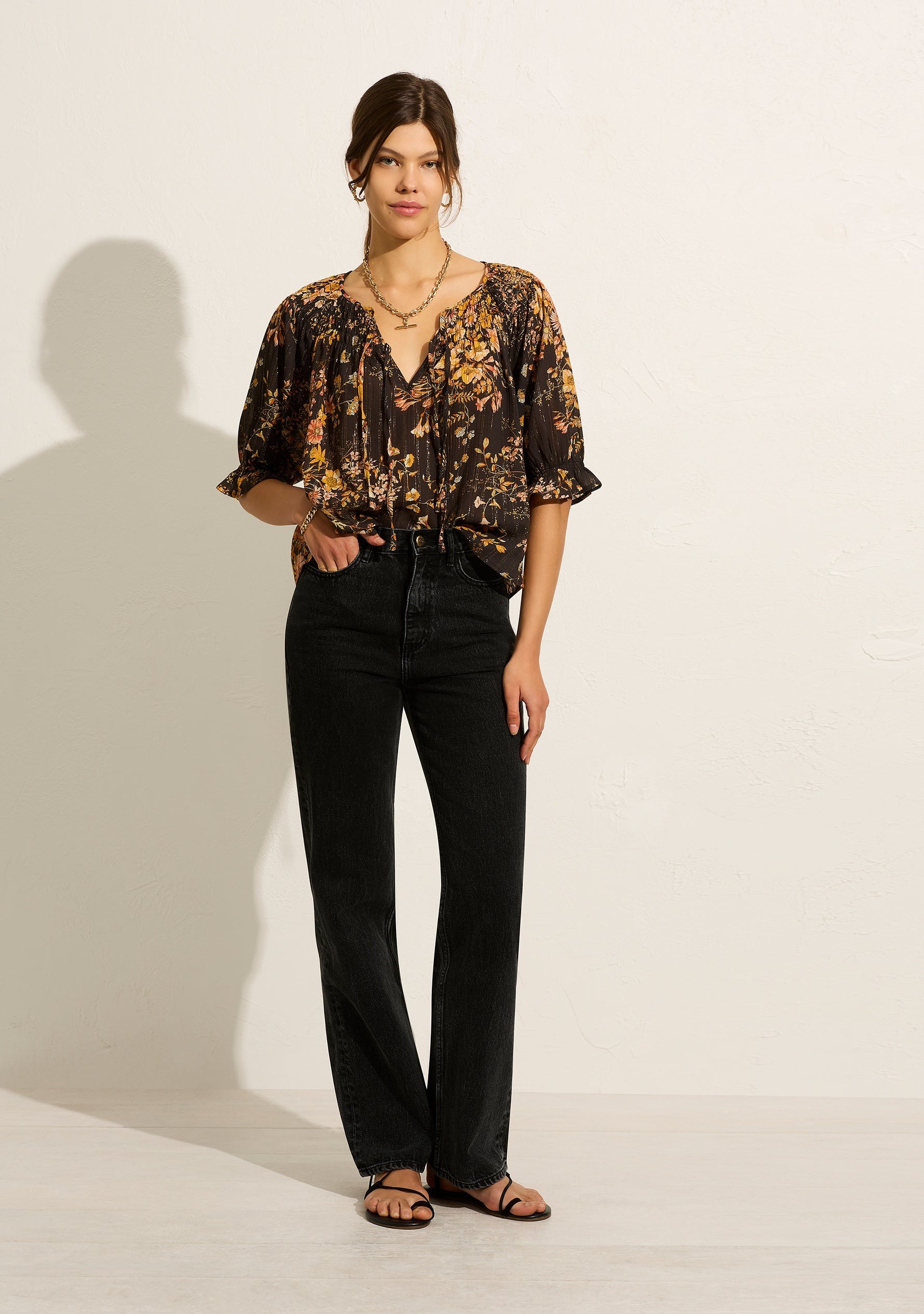 Auguste | Brielle Blouse Charcoal