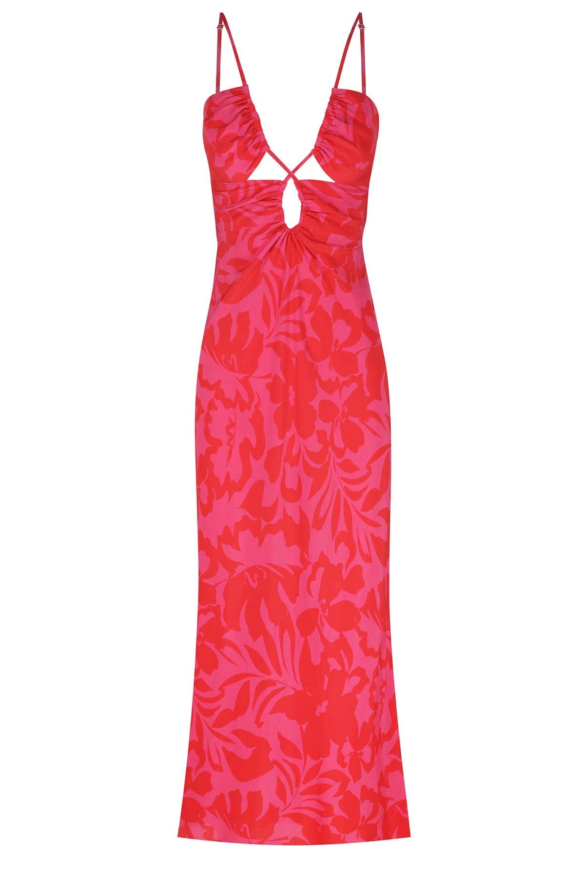 Shona Joy | Portea Silk Keyhole Lace Front Midi Dress