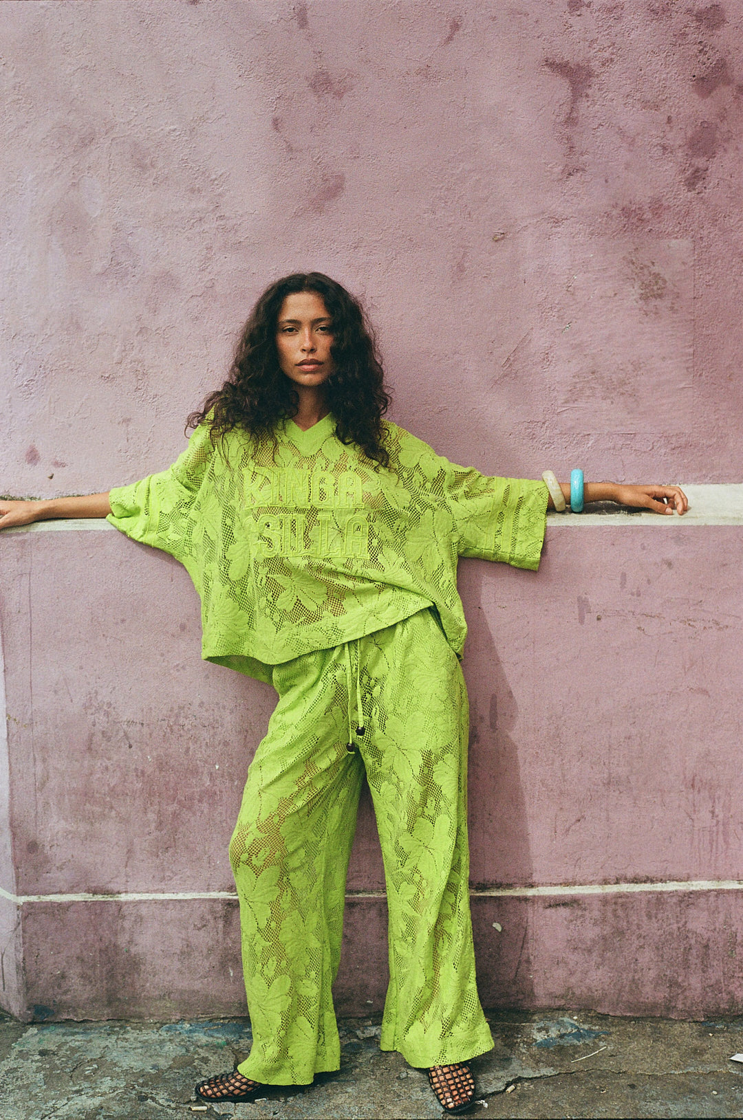 Kinga Csilla | Nova Lace Onyx Tee - Green