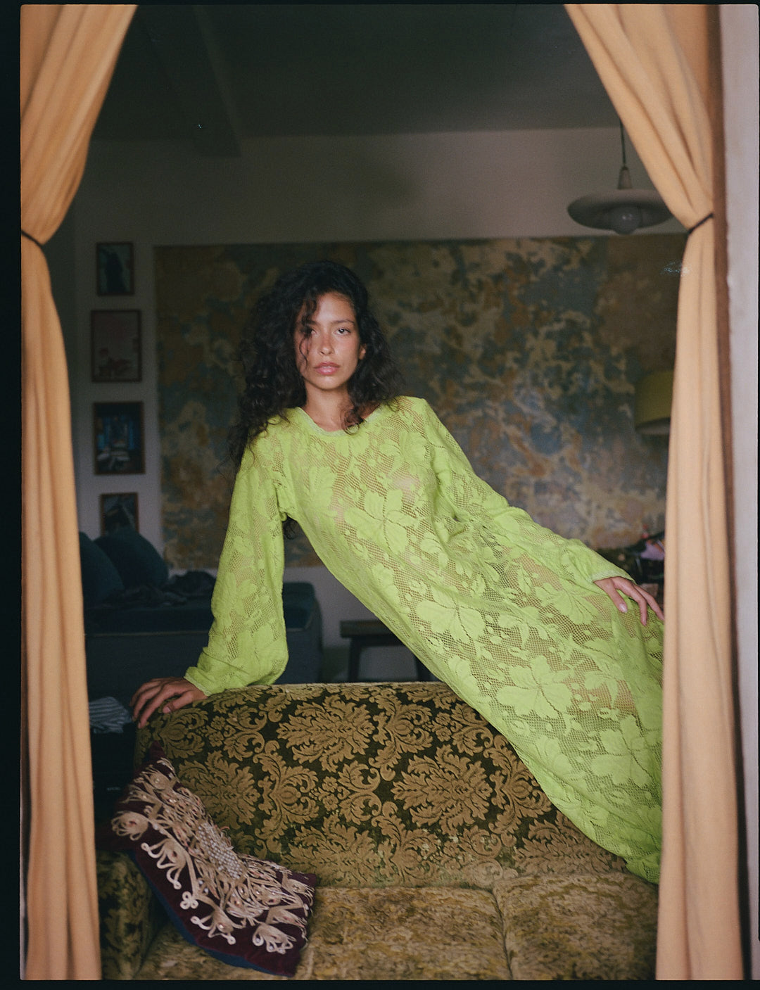 Kinga Csilla | Nova Lace Cherry Maxi Dress