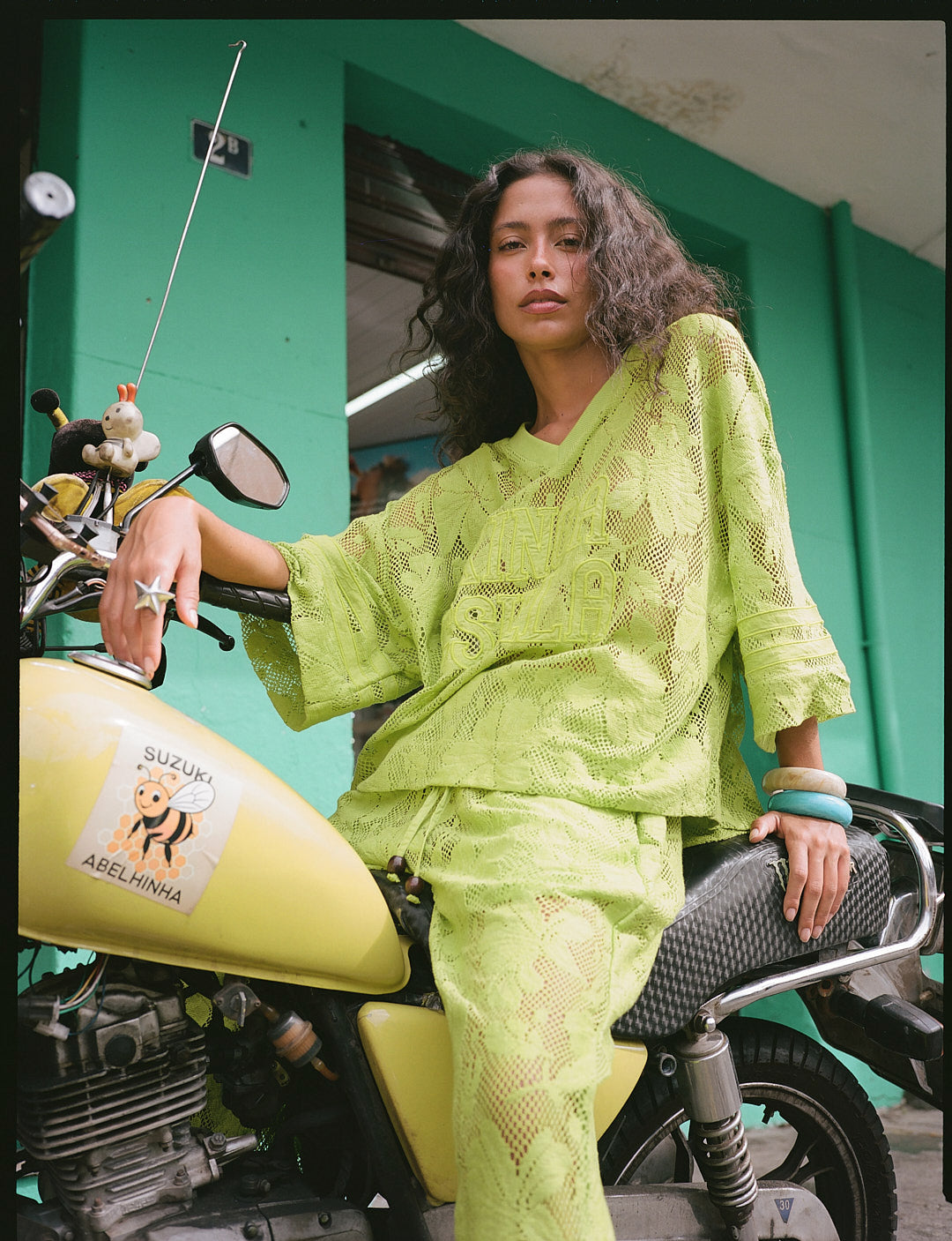 Kinga Csilla | Nova Lace Onyx Tee - Green