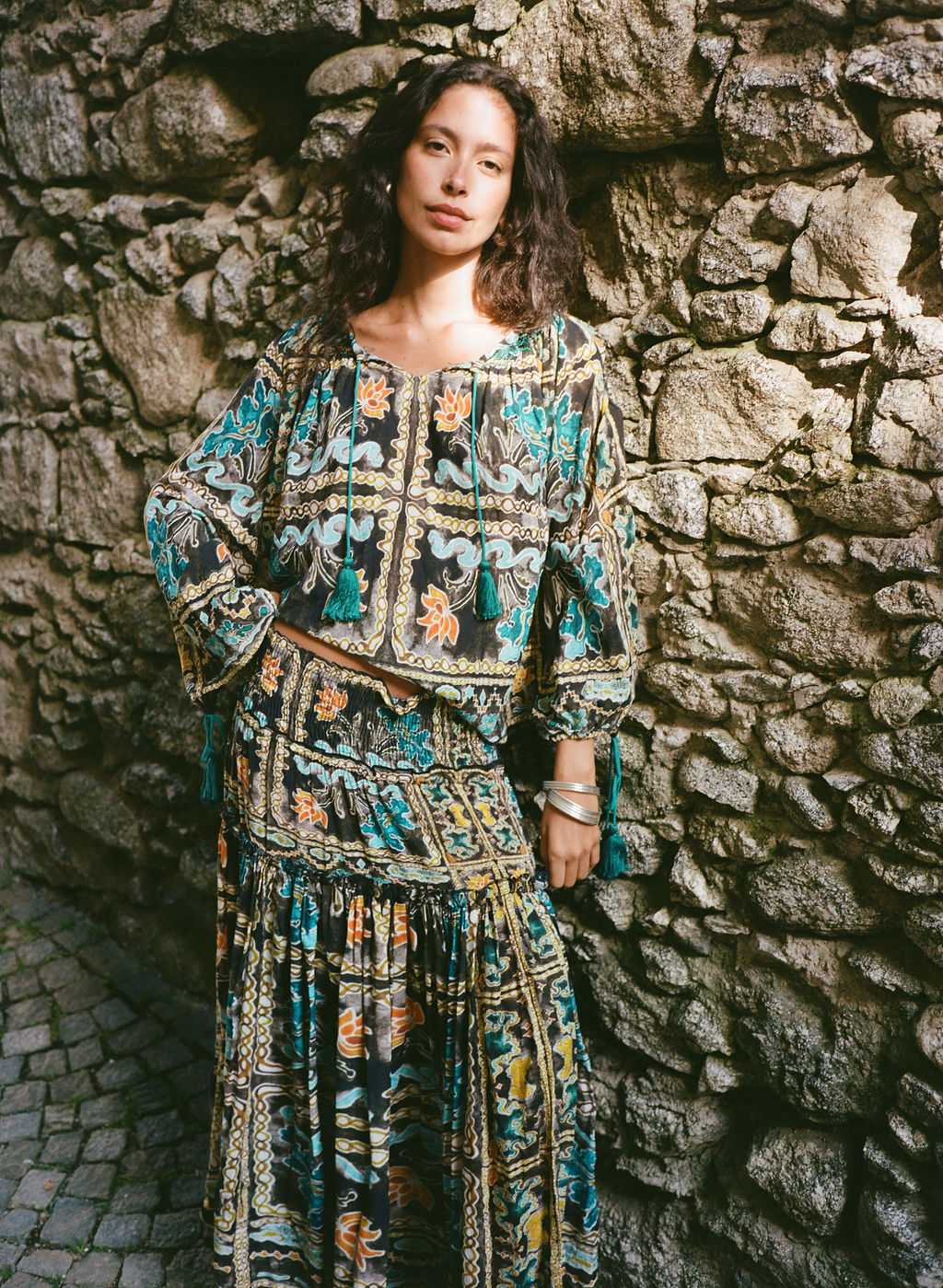 Kinga Csilla | Tatum Asa Shirred Maxi Skirt