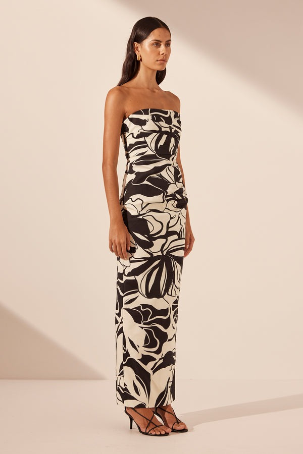 Shona Joy | Azize Strapless Draped Maxi Dress