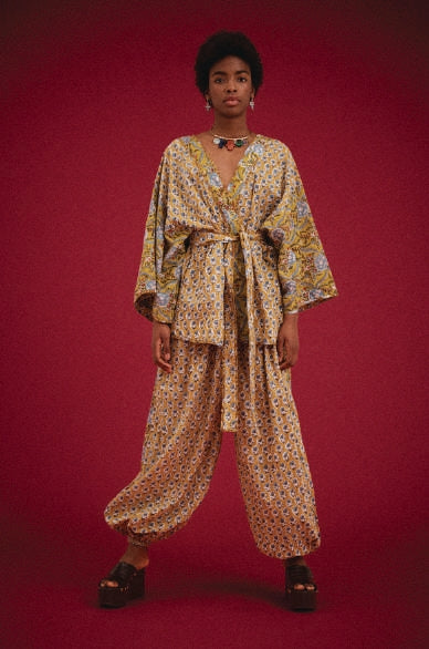 Kinga Csilla | Zoya Block Print Souvenir Kimono