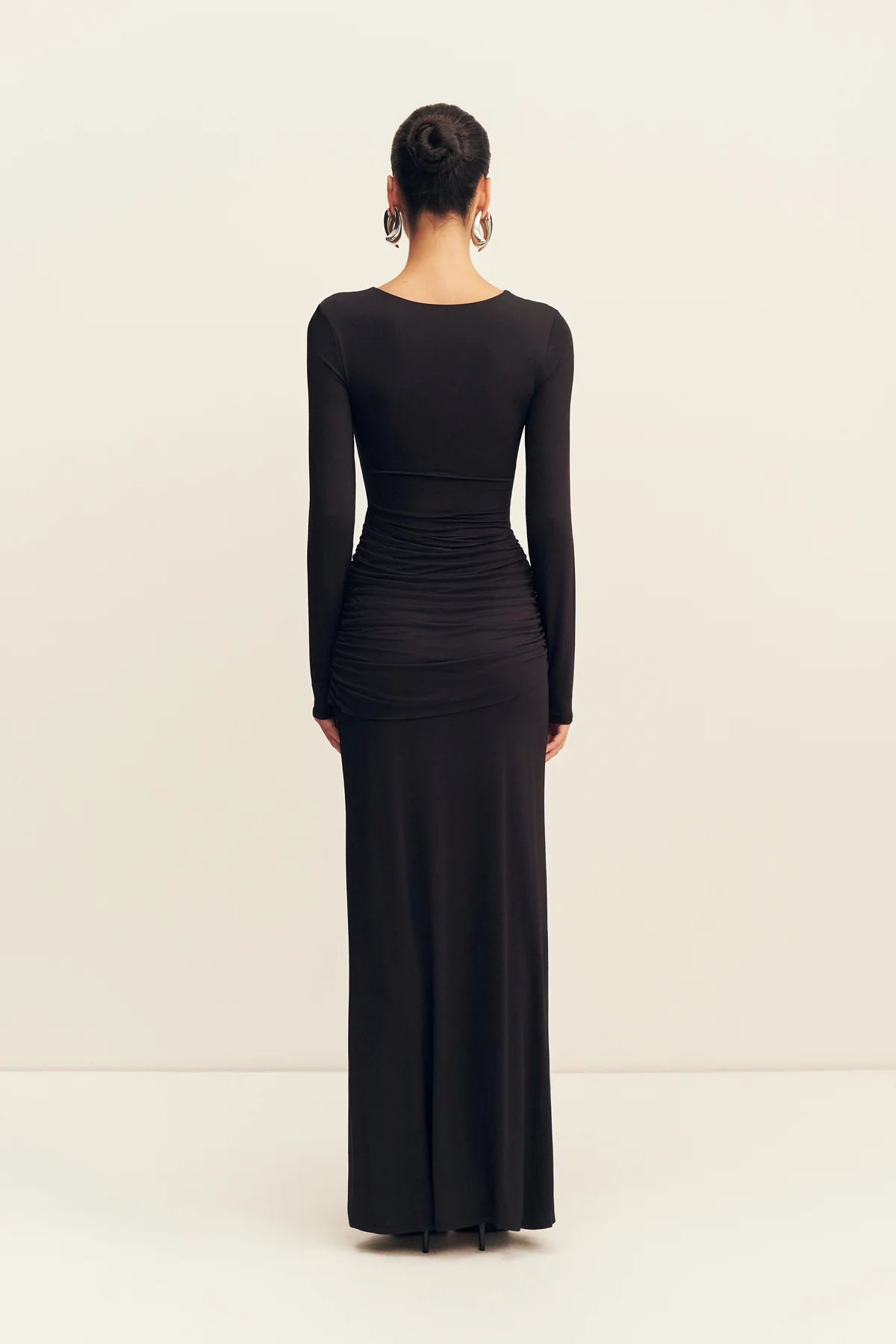Shona Joy | Miro Slinky Jersey Gathered Maxi Dress - Black