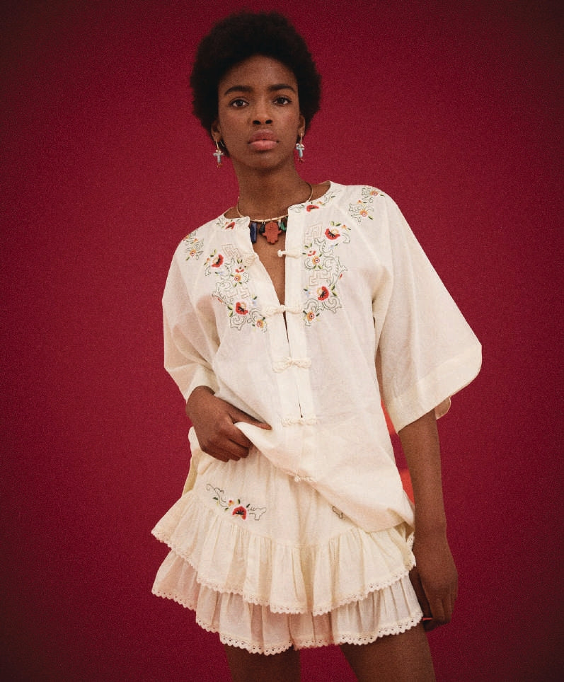 Kinga Csilla | Reka Embroidered Fae Frill Skort