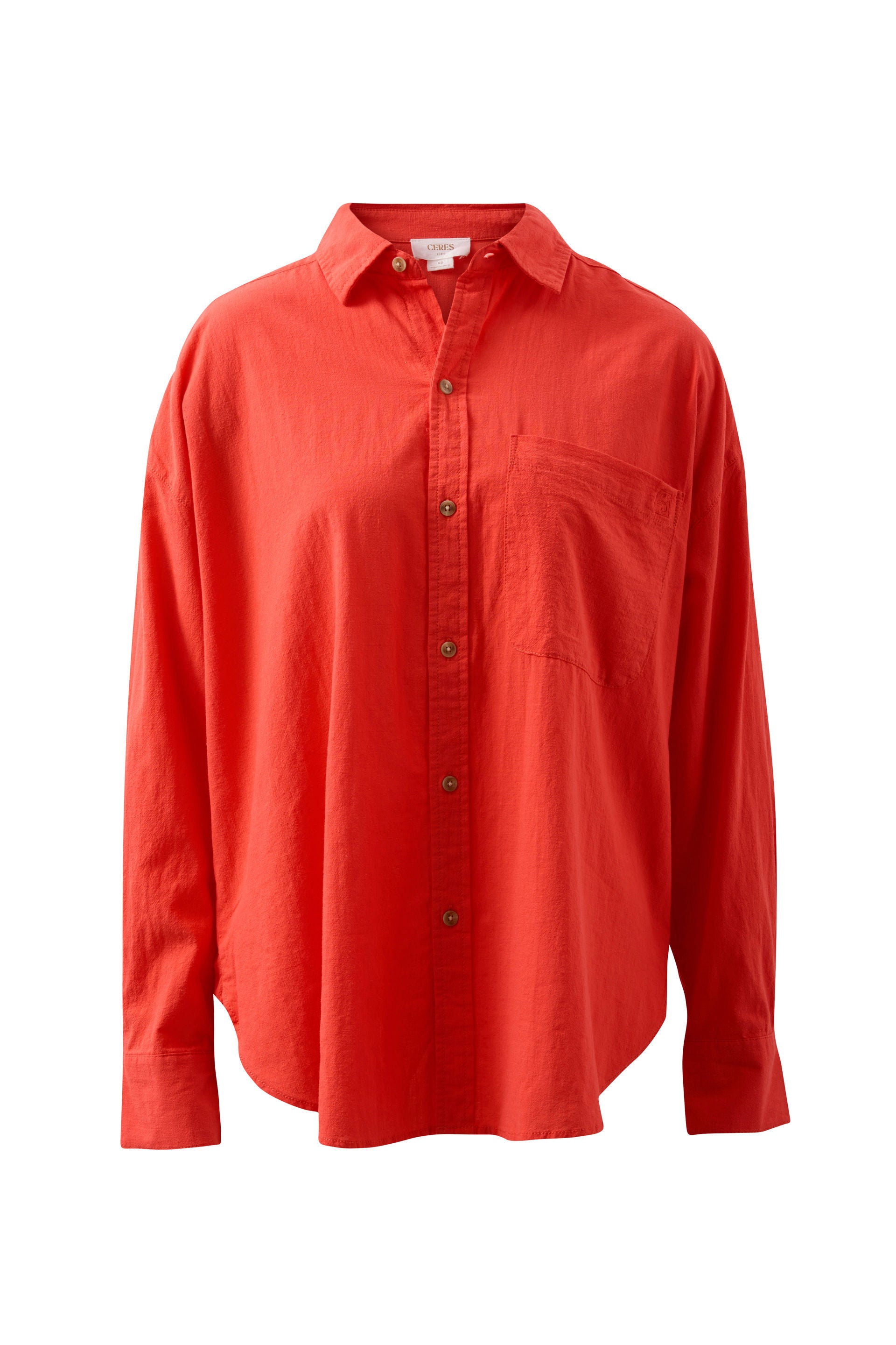 Ceres Life | Peta Oversized Shirt - Heritage Red