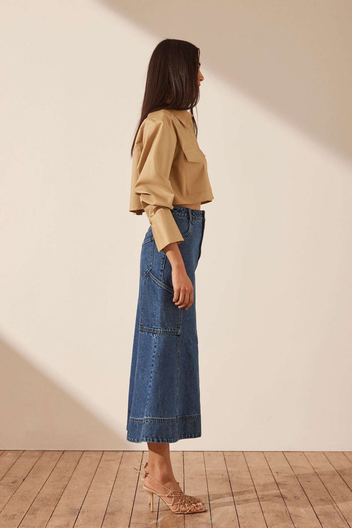 Shona Joy | Tovere Flared Panelled Midi Skirt