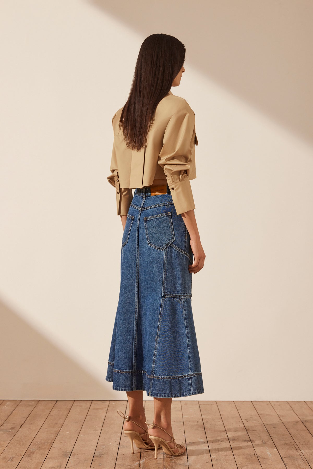 Shona Joy | Tovere Flared Panelled Midi Skirt