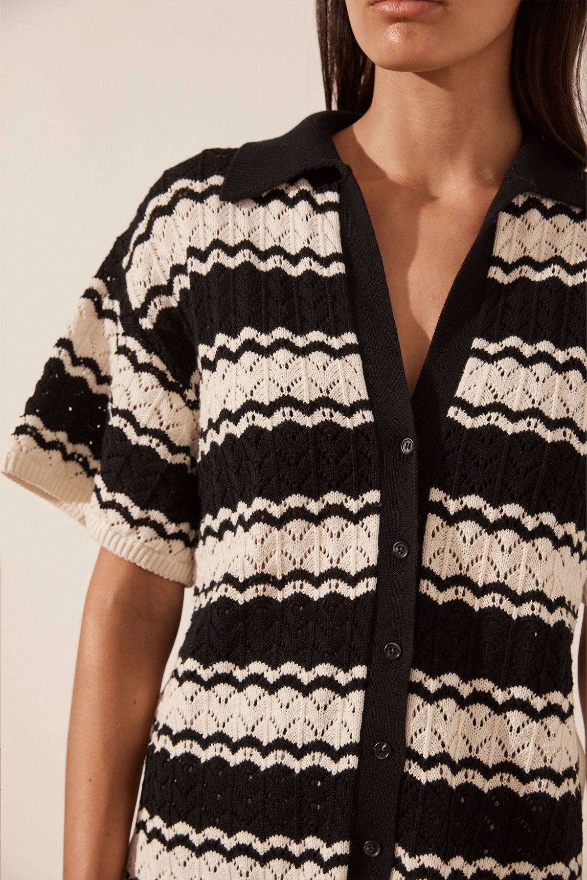 Shona Joy | Ravello Crochet Relaxed Shirt