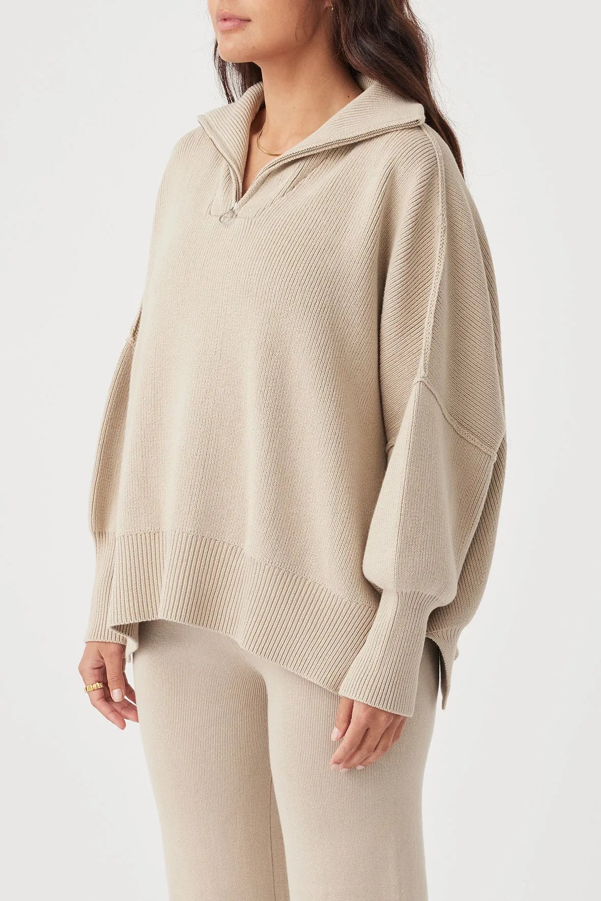 Arcaa Movement | London Zip Sweater - Taupe