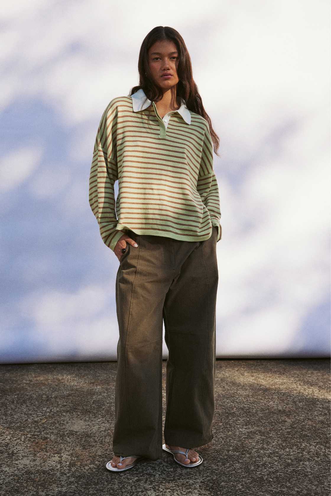 Arcaa Movement | Rayne Knit Jersey - Celery & Pecan