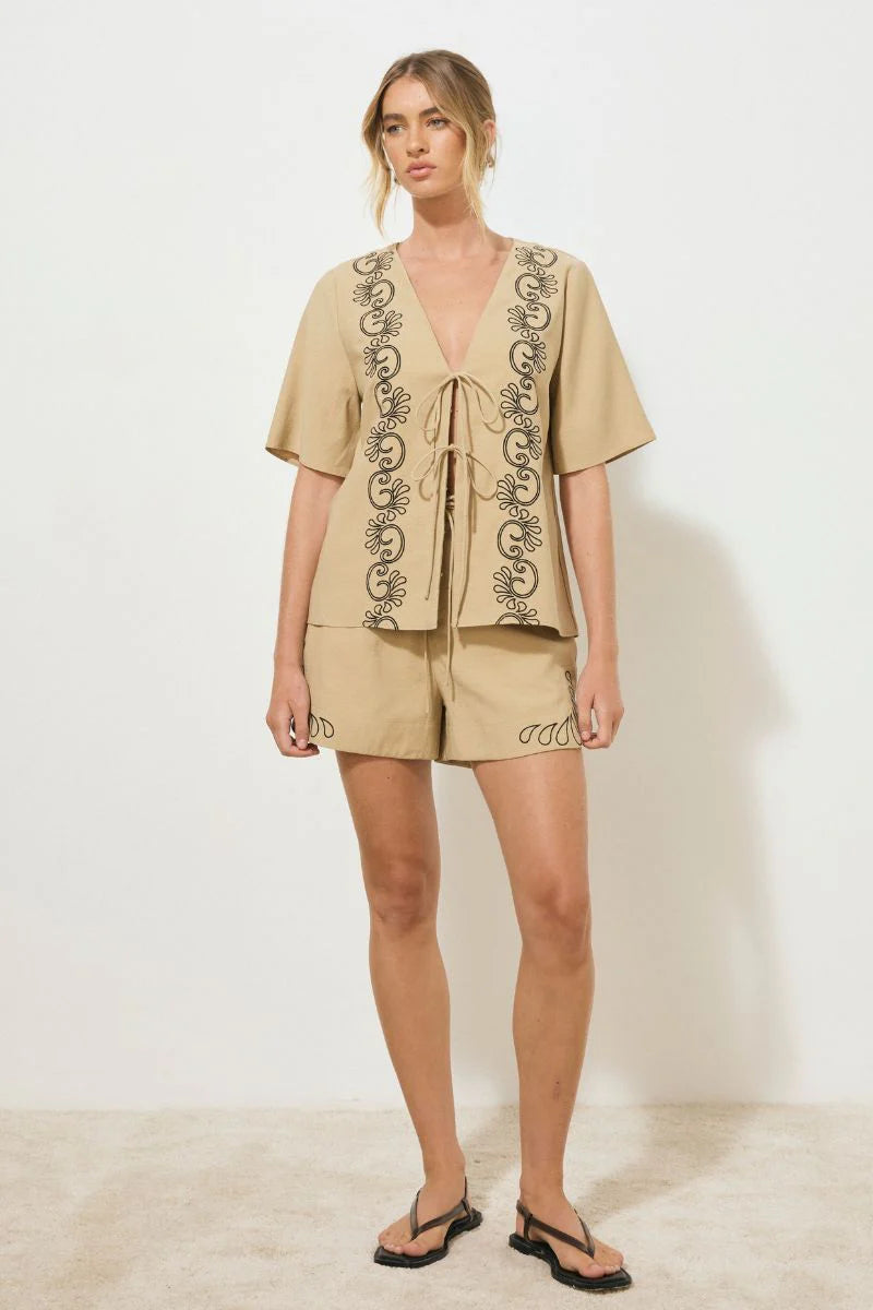 Mon Renn | Rosario Top Neutral Black