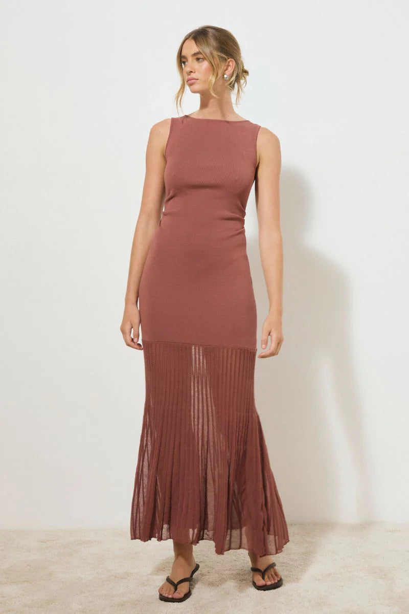 Mon Renn | Reflection Knit Dress Cognac