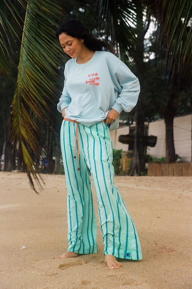 Ciao Ciao Vacation | Crystal Blue Stripe Wide Issimo Pant