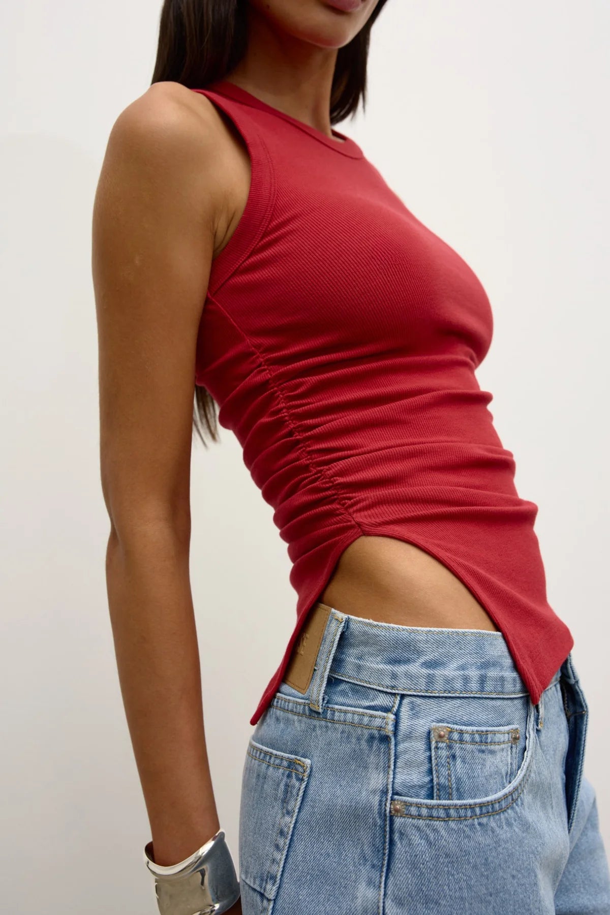 Bayse Brand | Lana Rouched Tank - Red