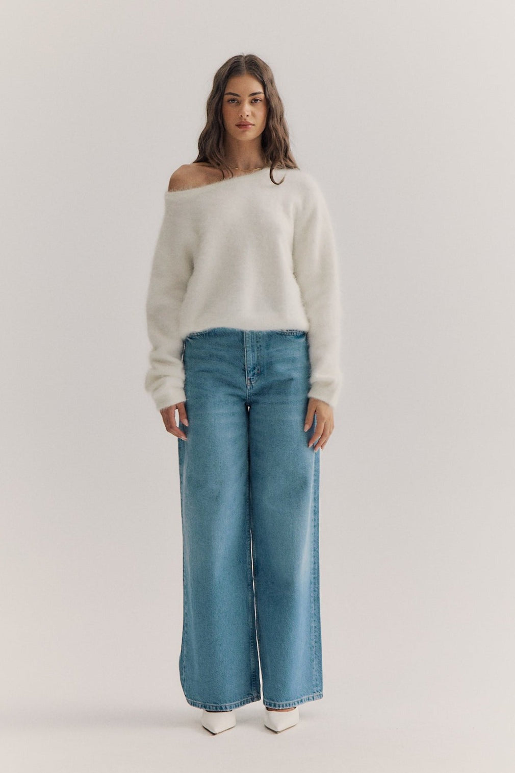 World Of Nomads | Stella Cashmere Boat Neck Knit - Snow