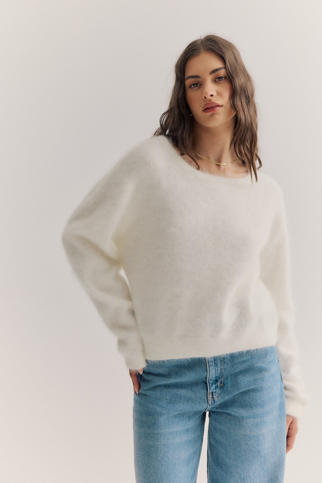 World Of Nomads | Stella Cashmere Boat Neck Knit - Snow