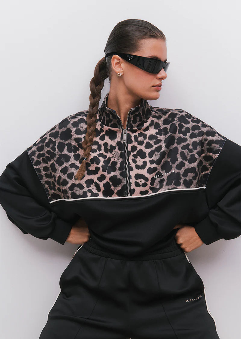 PE Nation | Boundless Zip Neck - Leopard Print