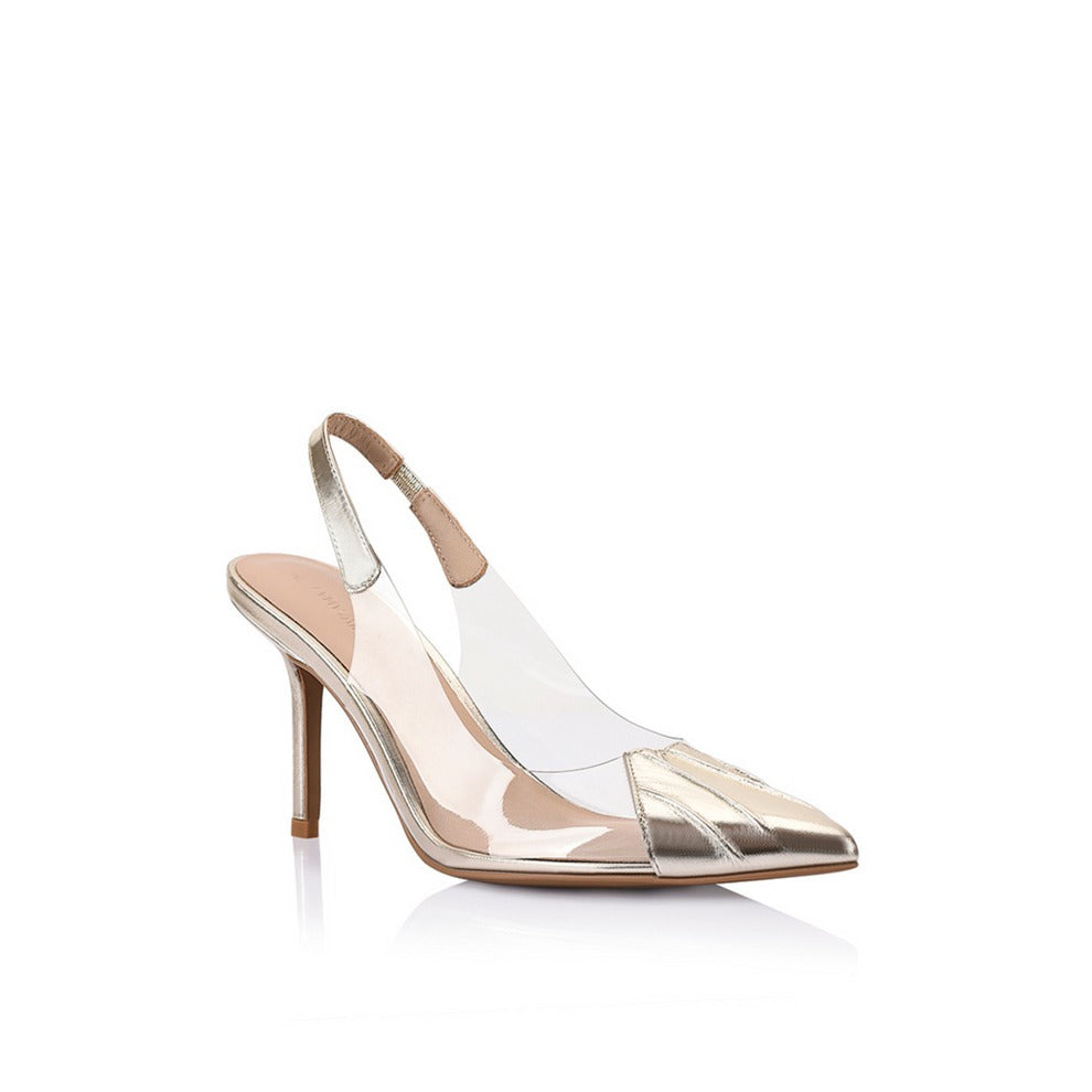 Lana Wilkinson | Remi Pump Vinylite & Gold Metallic Patent Leather