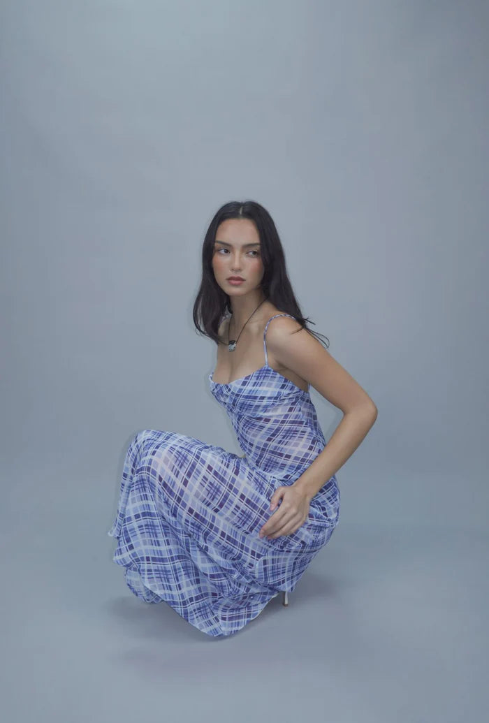 Ownley | Nostalgia Dress - Sky Plaid