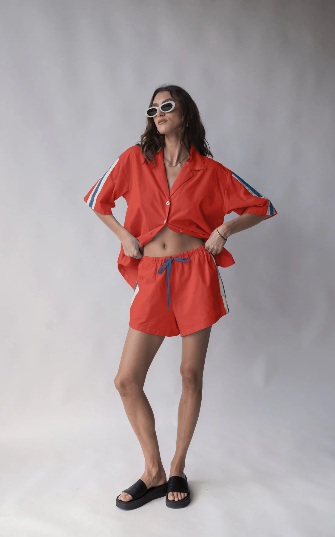 Araminta James | San Sebastian Shirt Set Dusty Red