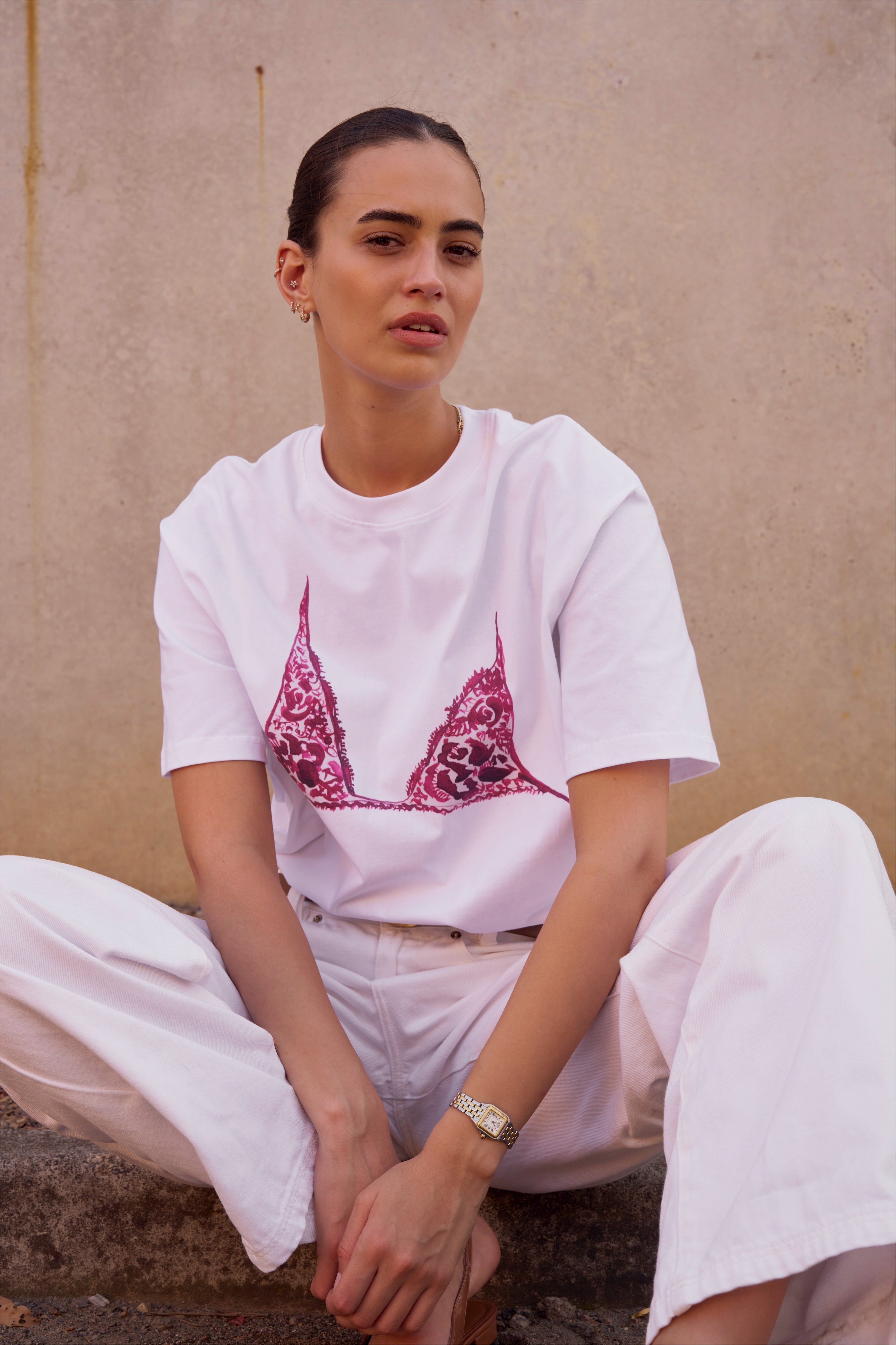 Maku The Label | Burgundy Bralette Oversize Tee