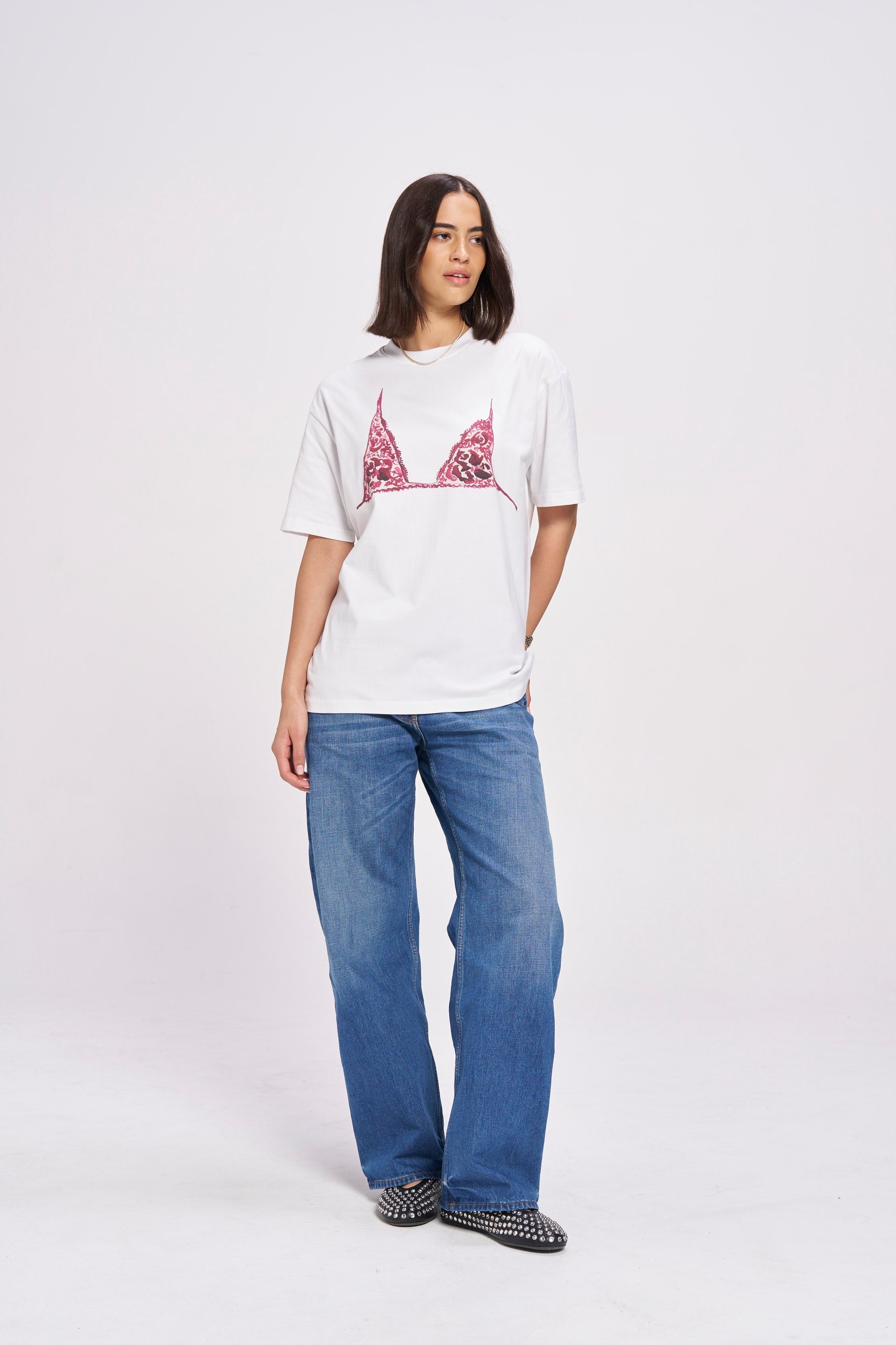 Maku The Label | Burgundy Bralette Oversize Tee