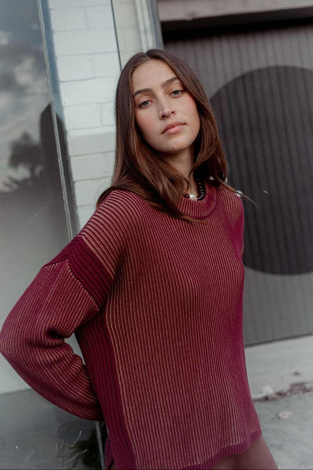 Arcaa Movement | Josie Sweater - Merlot & Pecan