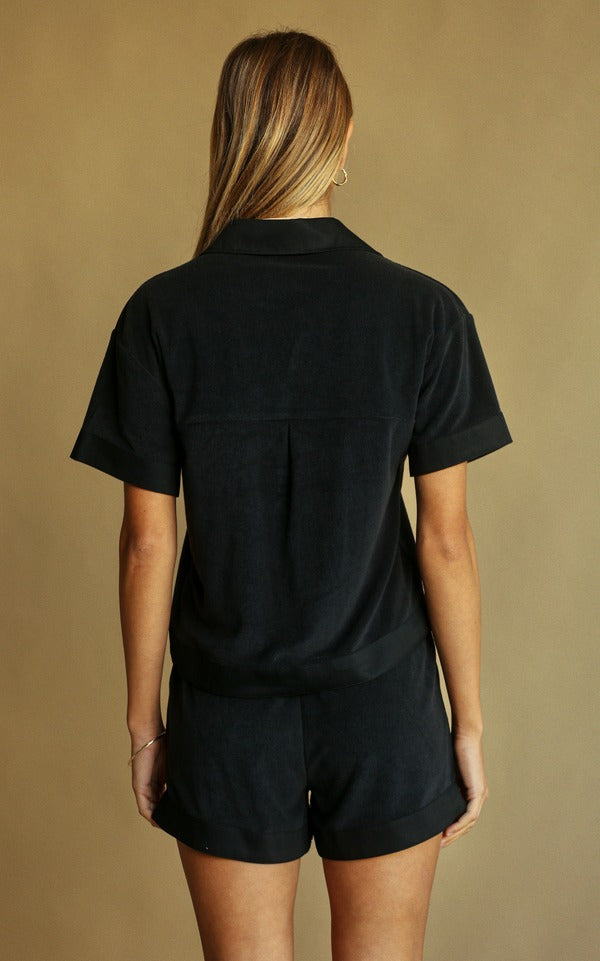 Araminta James | Terry Riviera Shirt Set Noir