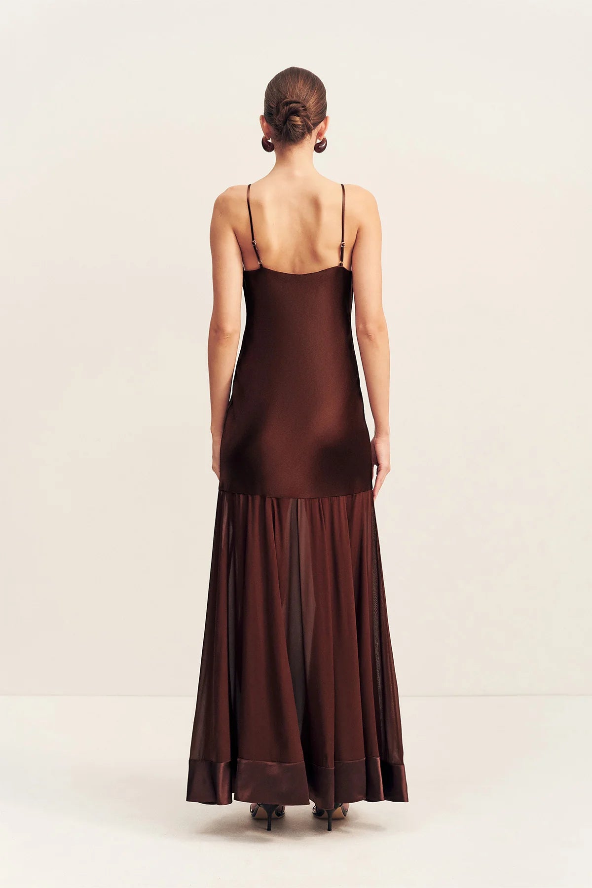 Shona Joy | Moraya Plunged Maxi Dress - Coffee
