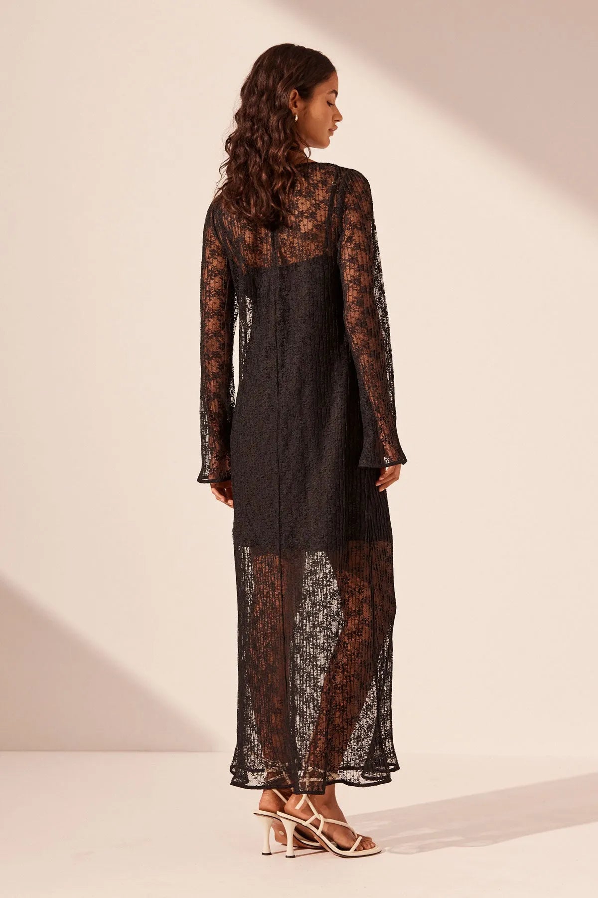 Shona Joy | Sol Lace Long Sleeve Midi Dress