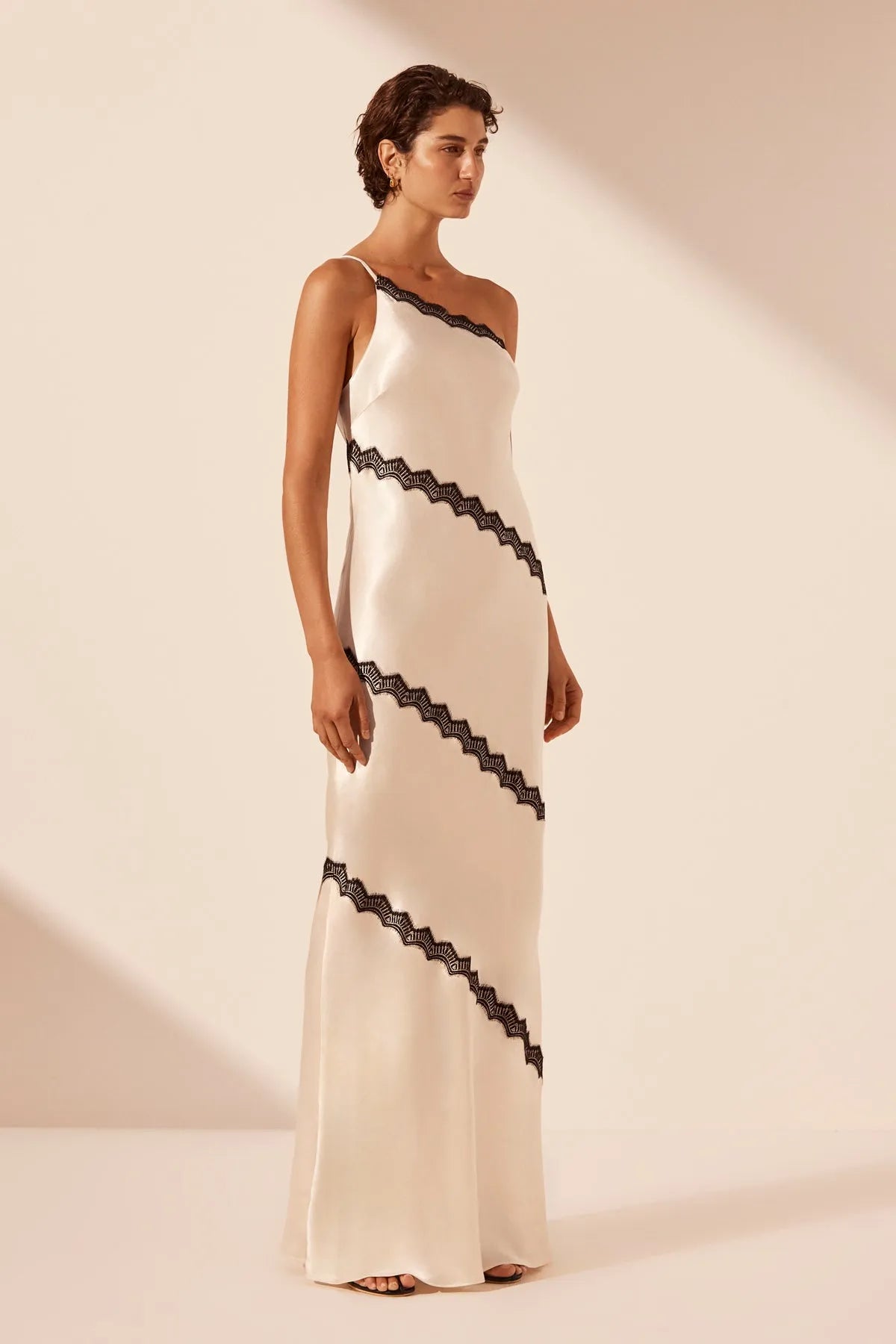 Shona Joy | Camille Lace Asymmetrical Maxi Dress