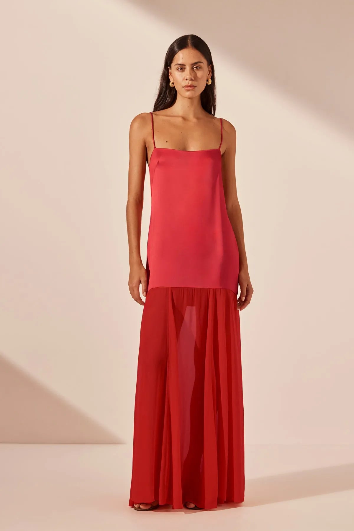 Shona Joy | Moraya Dropped Waist Maxi Dress - Chilli