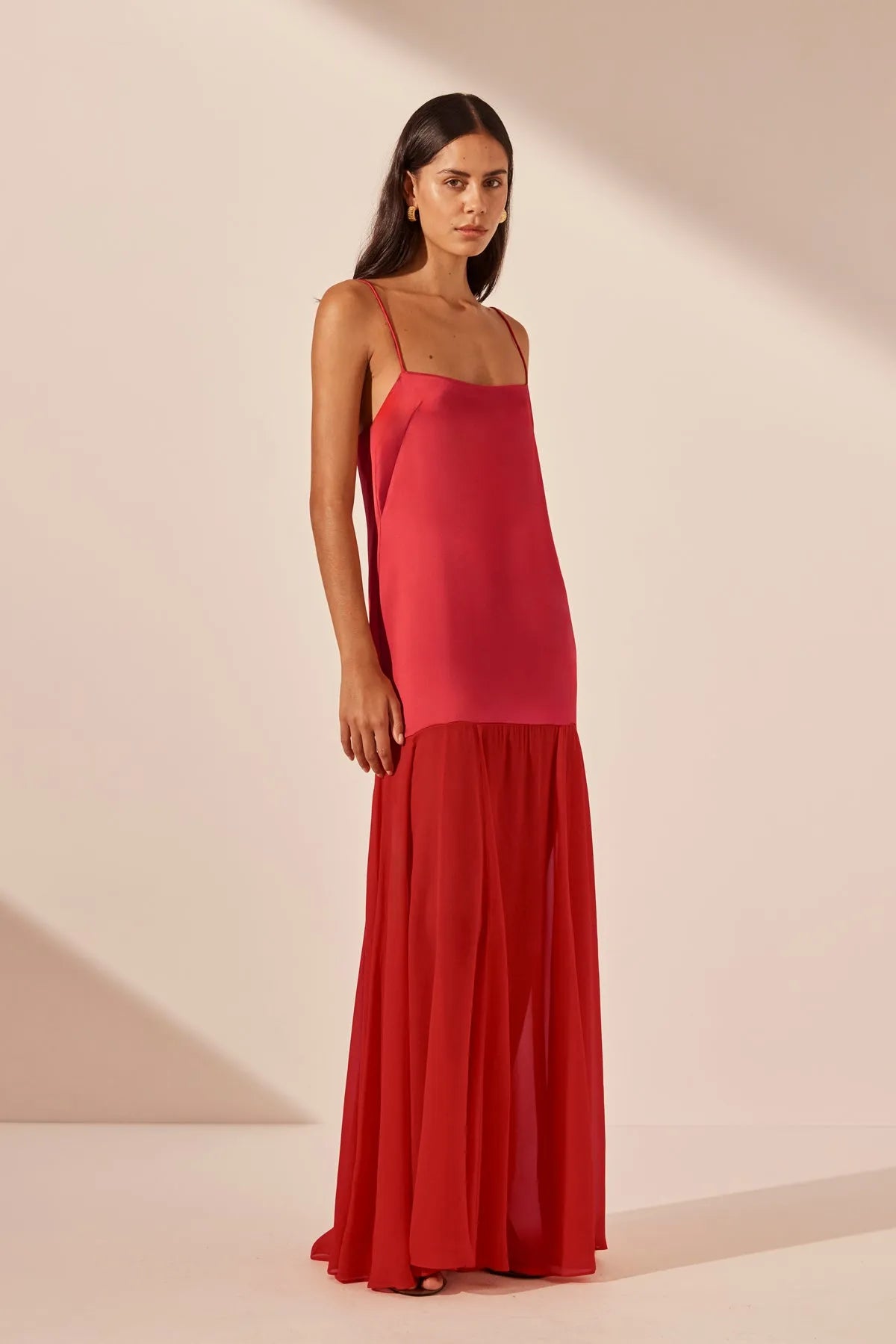 Shona Joy | Moraya Dropped Waist Maxi Dress - Chilli