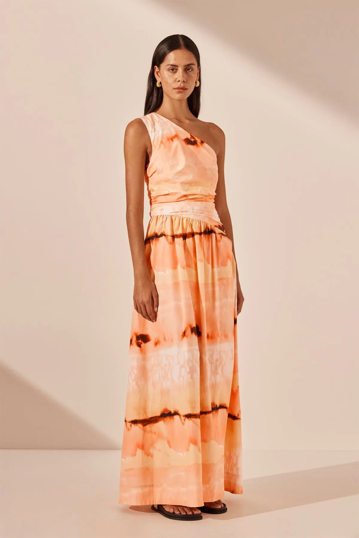 Shona Joy | Larissa Asymmetrical Gathered Maxi Dress