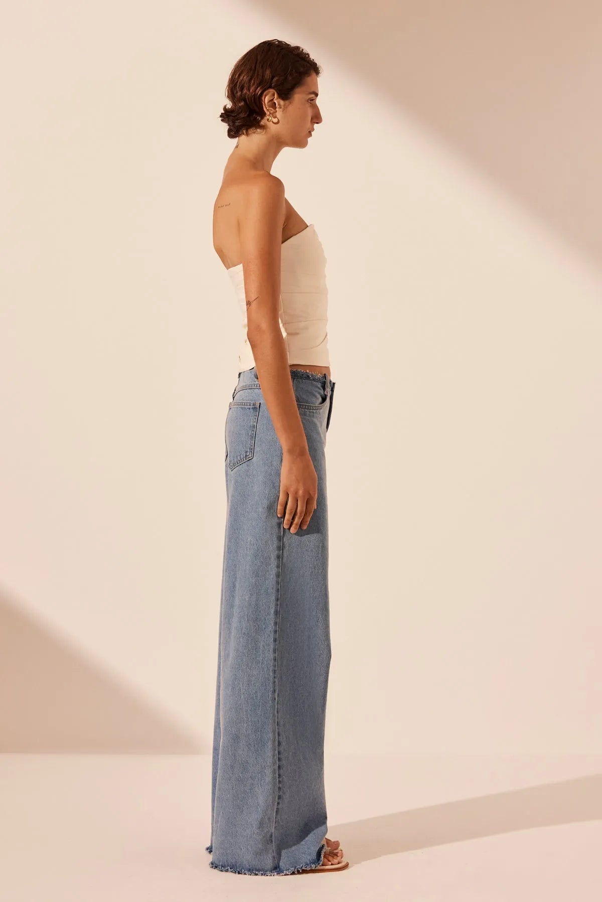 Shona Joy | Stella Wide Leg Jean - Mid Blue