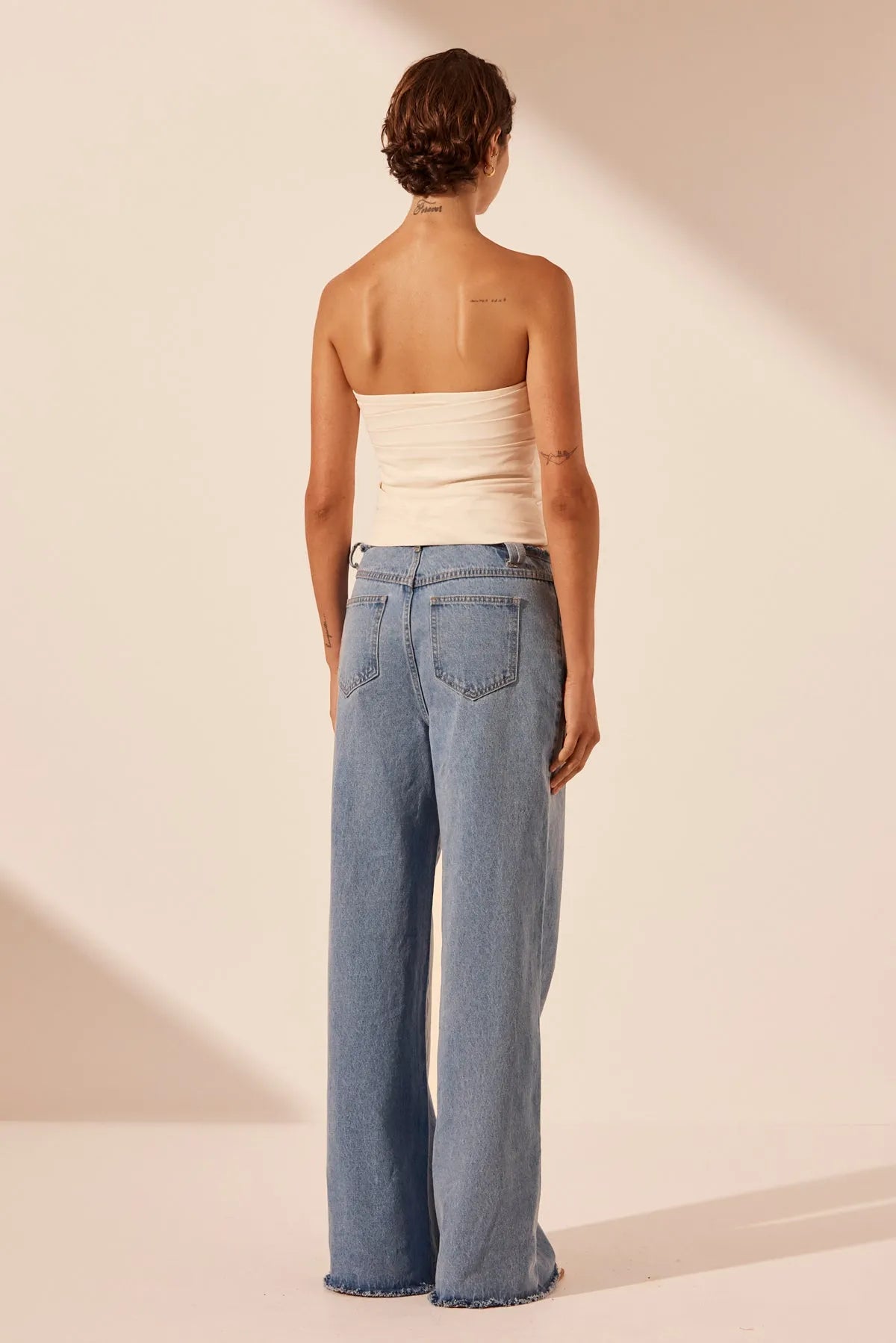 Shona Joy | Stella Wide Leg Jean - Mid Blue