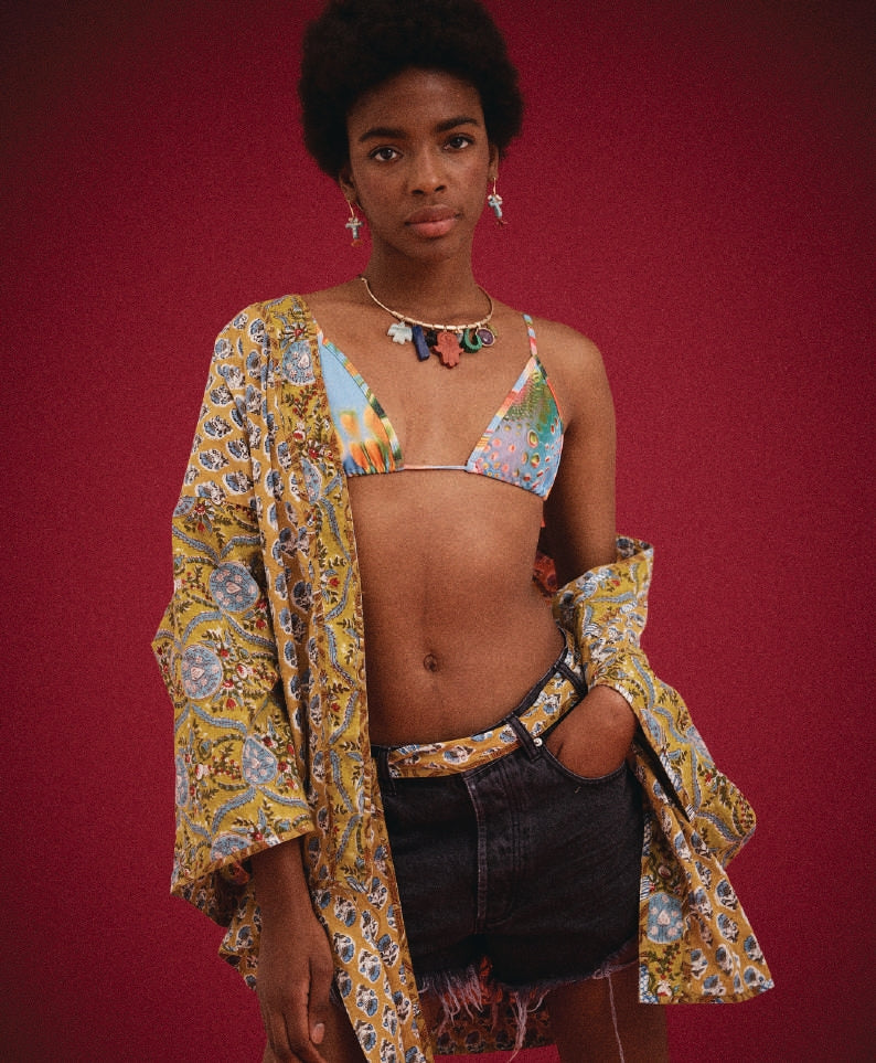 Kinga Csilla | Zoya Block Print Souvenir Kimono