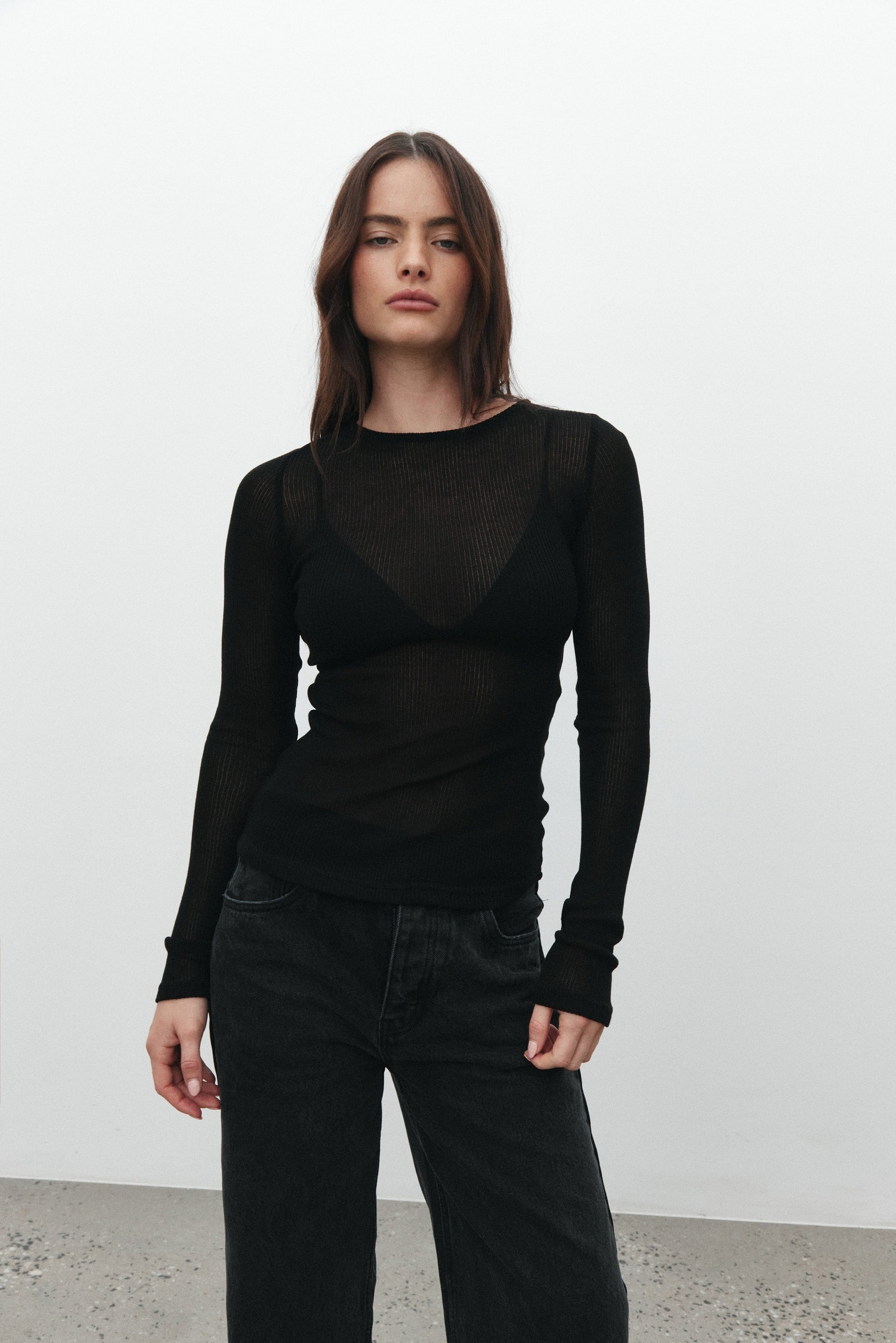 Bayse Brand | Myles Crew Neck Top - Black